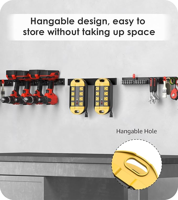 CCCEI Heavy Duty Power Strip Surge Protector, Metal 8 Outlets Power Strip for Appliance. Garage Shop Industrial Workbench 15 AMP Outlets Strip. 6FT Extension Cord, Yellow