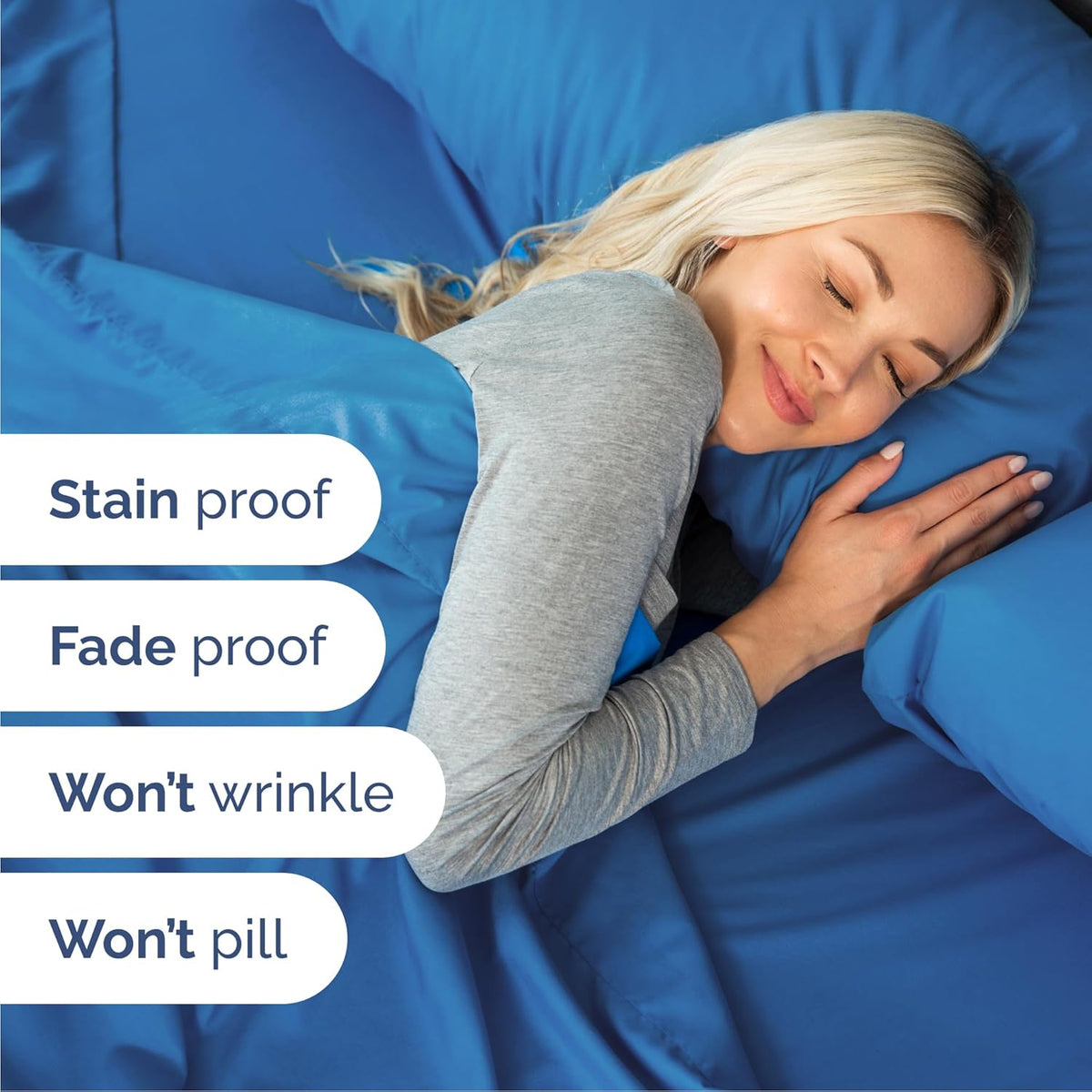 Queen Size 4 Piece Sheet Set - Comfy Breathable & Cooling Bed Sheets Set - Hotel Luxury Bedding for Women, Men, Kids, Teens, Boys & Girls - Deep Pockets, Soft and Wrinkle Free - Oeko-Tex - Royal Blue