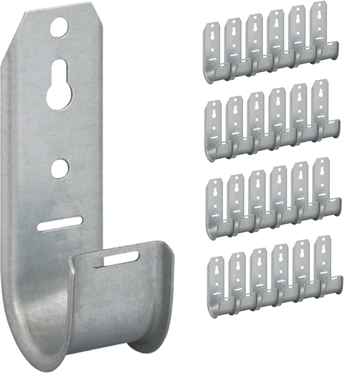 ICC 1-5/16"-Inch Wall Mount J-Hook – 25-Pack, Cable Support Hooks Without Retainer Clips, Galvanized Steel with Zinc Finish – for Structured Cabling and Cable Management