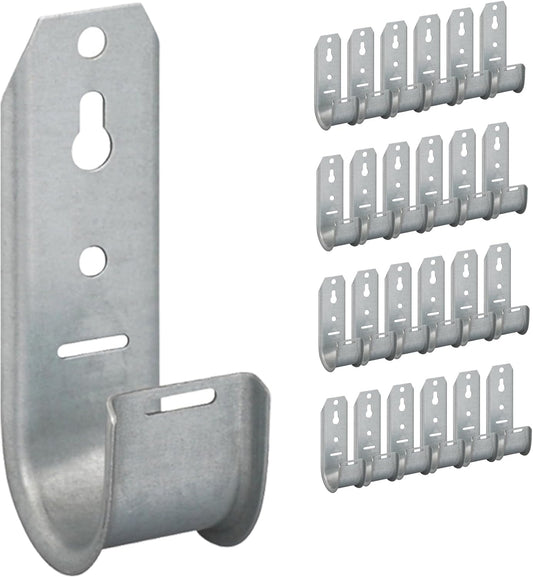 ICC 1-5/16"-Inch Wall Mount J-Hook – 25-Pack, Cable Support Hooks Without Retainer Clips, Galvanized Steel with Zinc Finish – for Structured Cabling and Cable Management