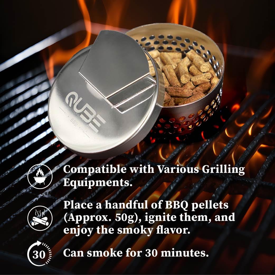Compact Smoker Box for Grill - Add Authentic Smokey BBQ Flavor to Gas, Charcoal & Small Grills Stainless Steel