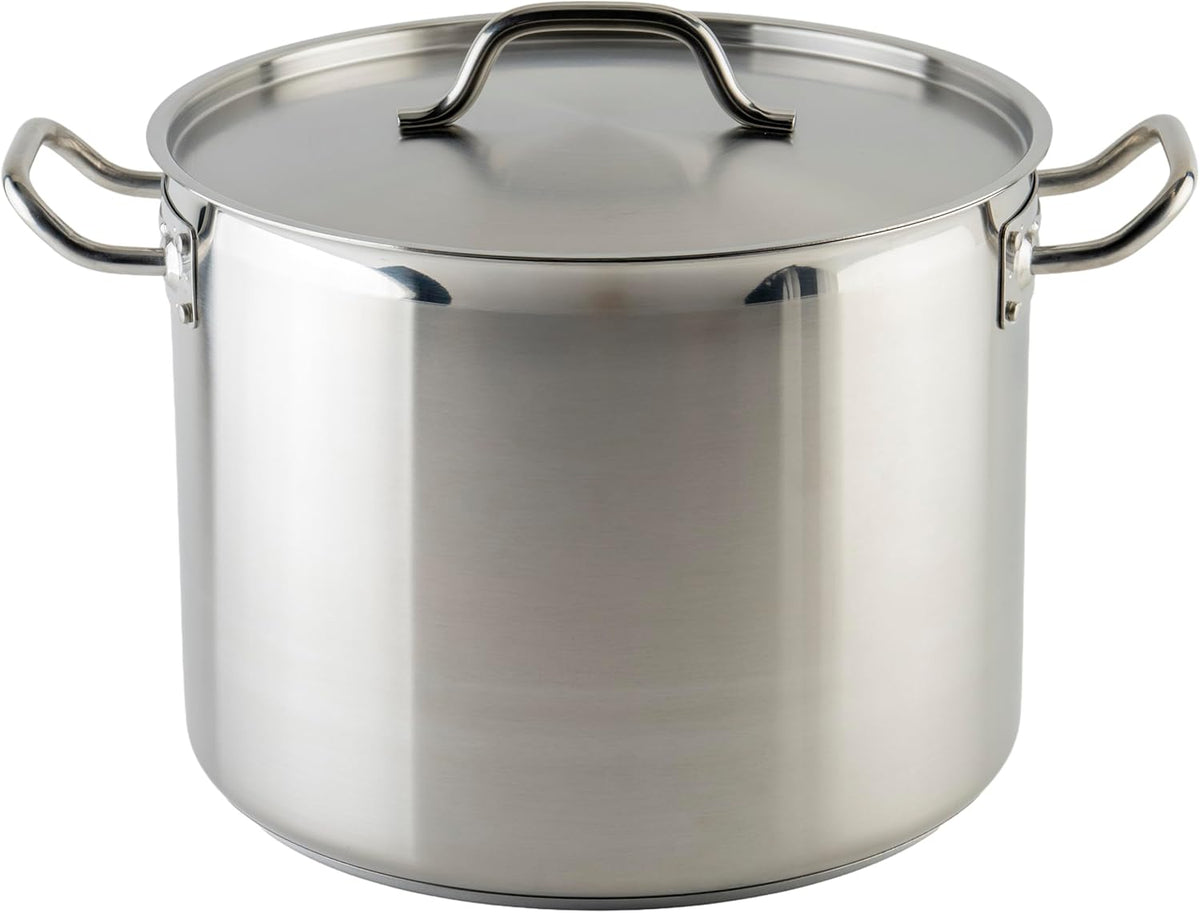 Winware Stainless Steel 24 Quart Stock Pot with Cover,Silver