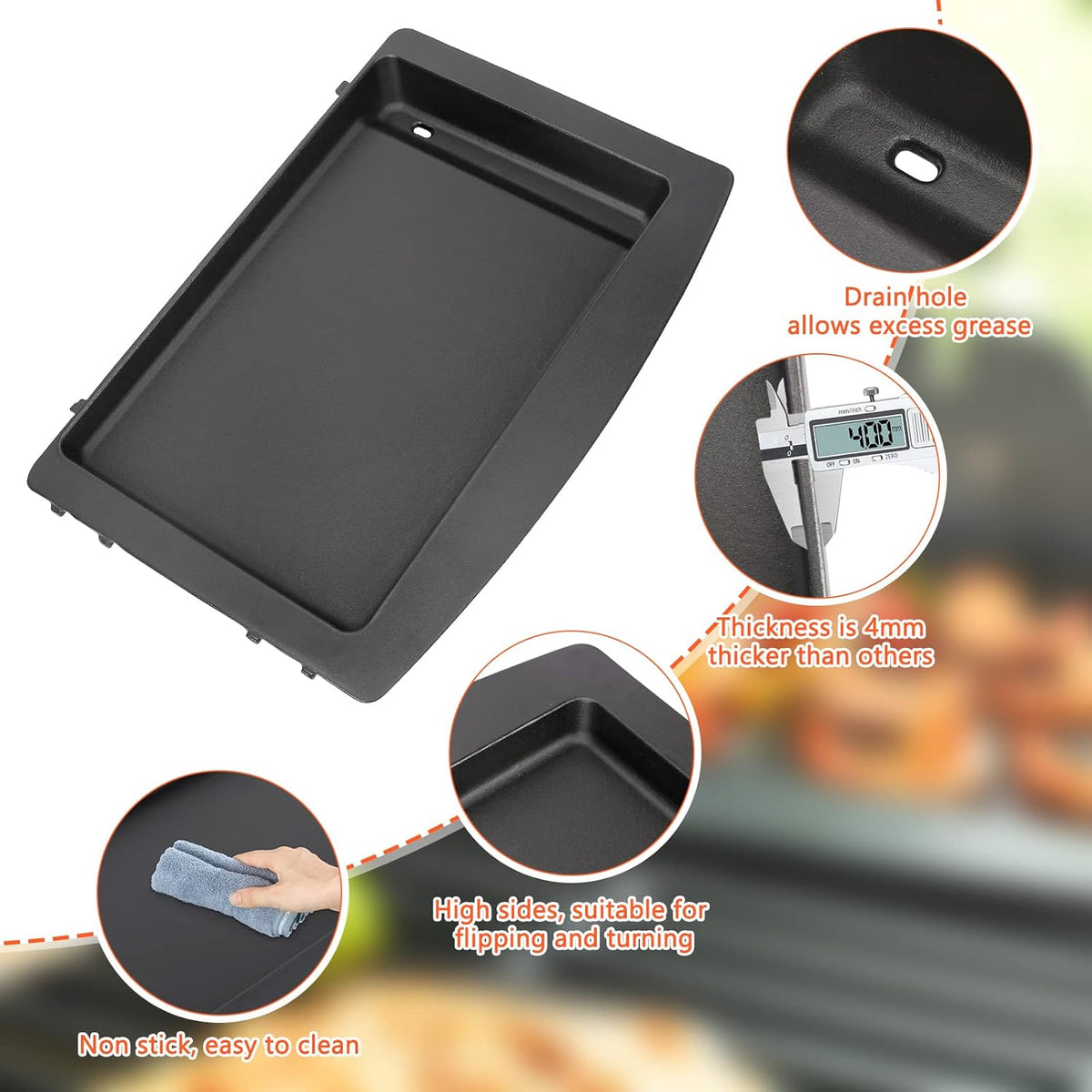 for Weber Genesis 2 Grill Parts - Genesis II Griddle for Weber Genesis II 300/600 Series Grills, GS4 Genesis II E-310, II S-310, II E/S-315, II E/S-325, II E/S-335, Replace for 7599 Cast Iron Griddle