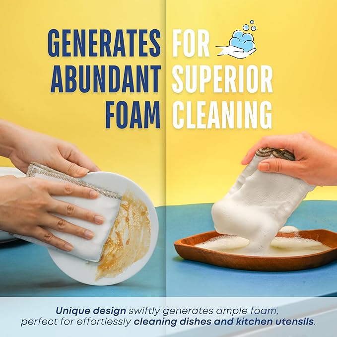 Mother-Earth Cotton Dish Cloths, Ultra Absorbent Quick-Drying Cleaning Cloths, Reusable and Eco-Friendly Dish Rags for Kitchen Use (12)