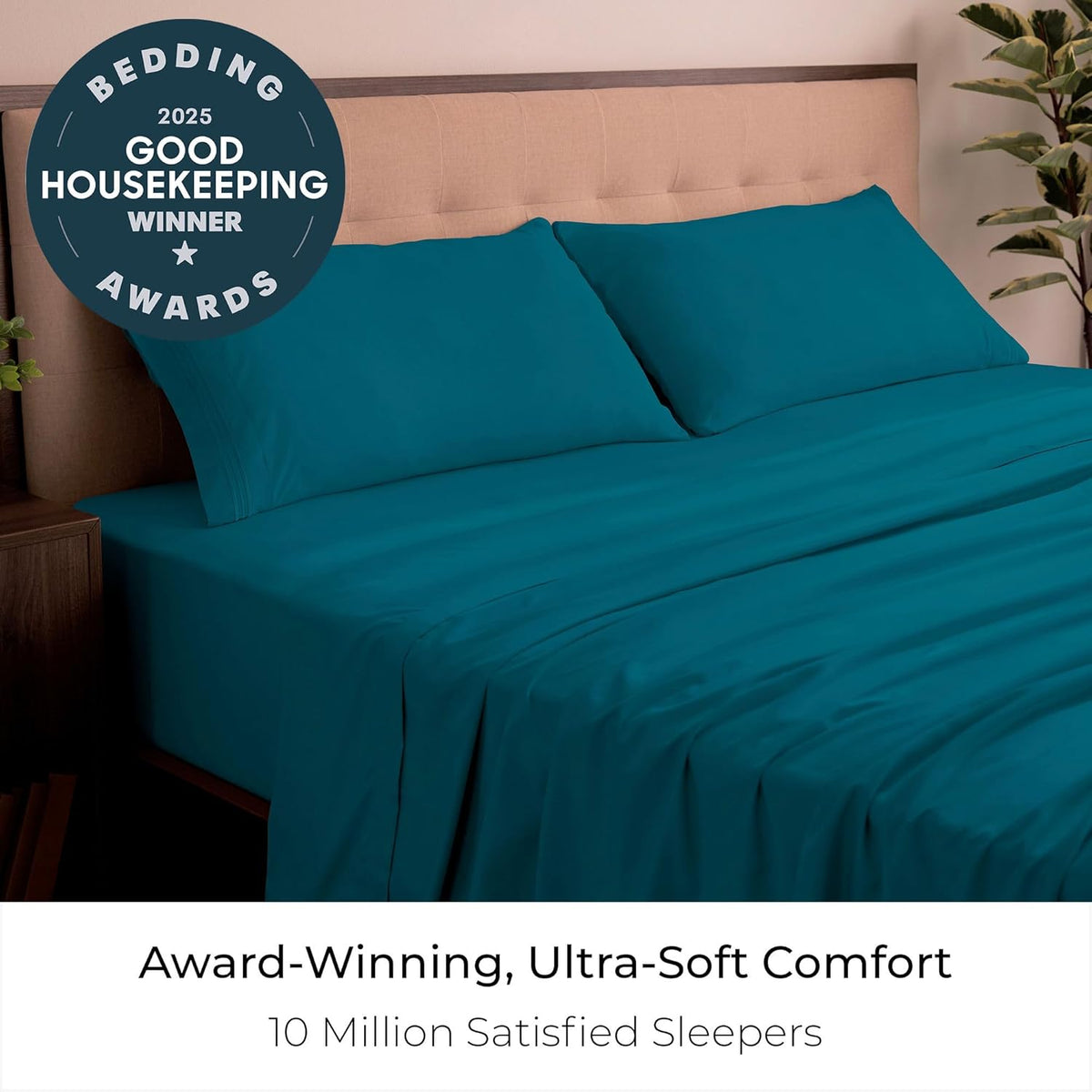 Mellanni California King Sheets Set - 4 PC Iconic Collection Bedding - Hotel Luxury, Extra Soft, Cooling Bed Sheets - Wrinkle, Fade, Stain Resistant (Cal King, Teal)