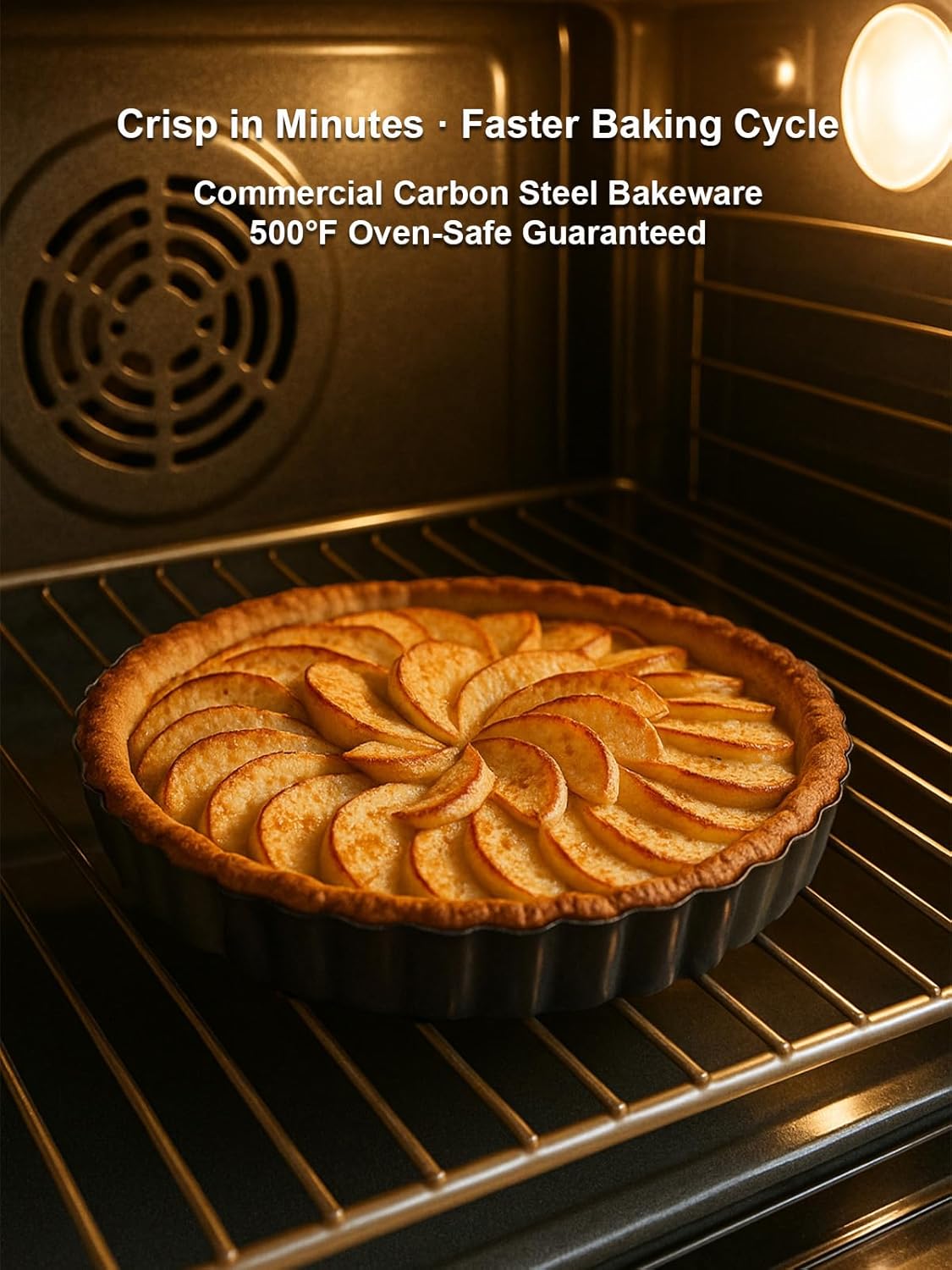 9 Inch Quiche Tart Pans with Pie Cake Server. Removable Bottom, Non-Stick Coating, Rugged Carbon Steel for Tart Quiche Baking. Gift for Women Wife Christmas Thanksgiving Party Festival Family
