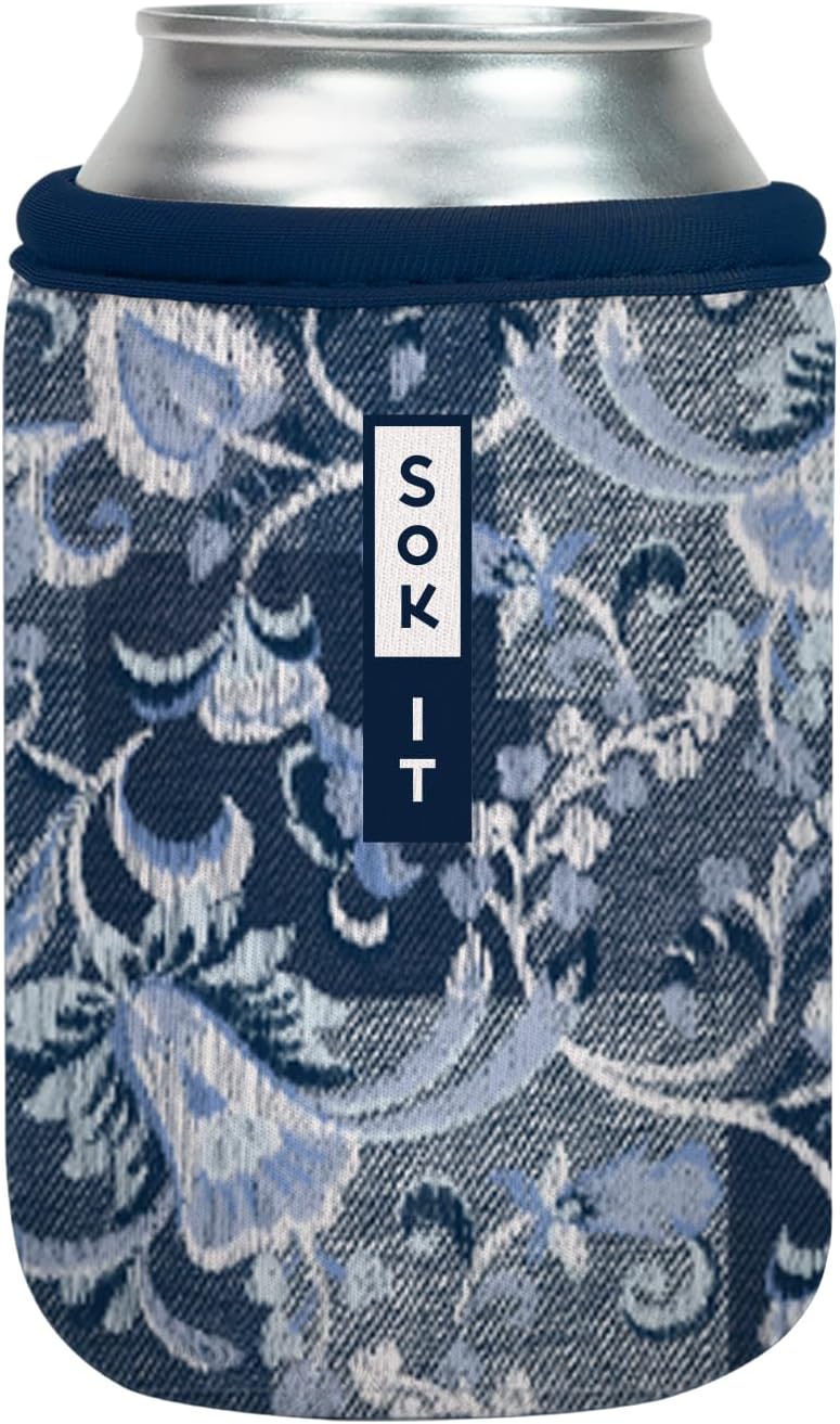 Sok It CanSok Sleeve for Beer & Soda Insulated Neoprene Cover (Paisley Patchwork, 12oz Can Sleeve)