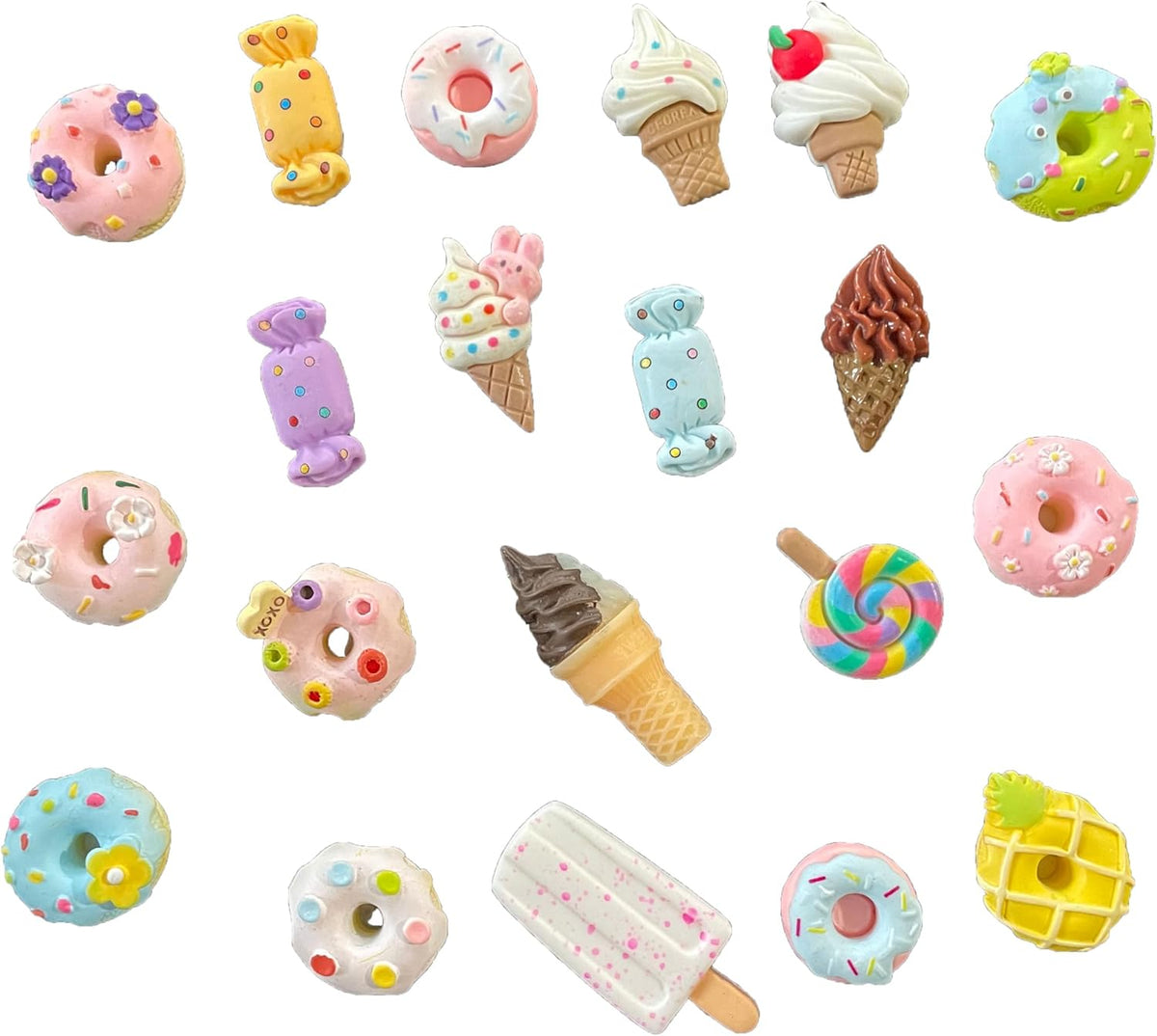 Lovely Small Items Silicone Fondant Molds Set For Cake Topper, Gumpaste, Candy & Chocolate, Polymer Clay and More (Snack Food)