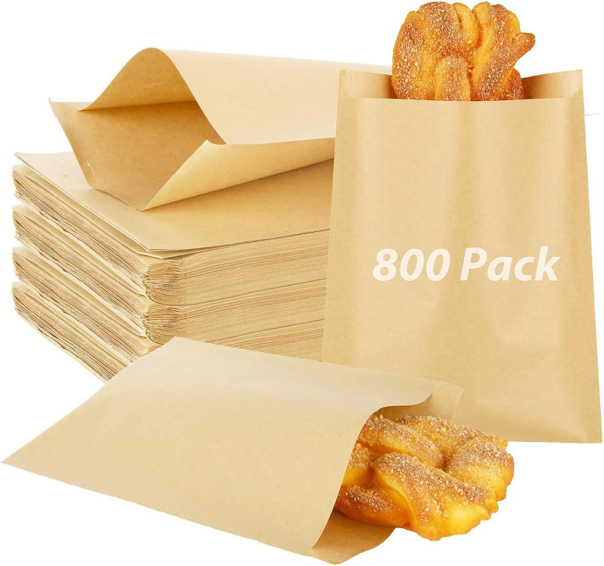 800 Pack Wax Paper Sandwich Bags 8x6 inch Wax Paper Bags, Greaseproof Bag Paper Cookie Bags Bakery Wax Bag for Food, Sandwich, Snacks, Cookie, Candies and More
