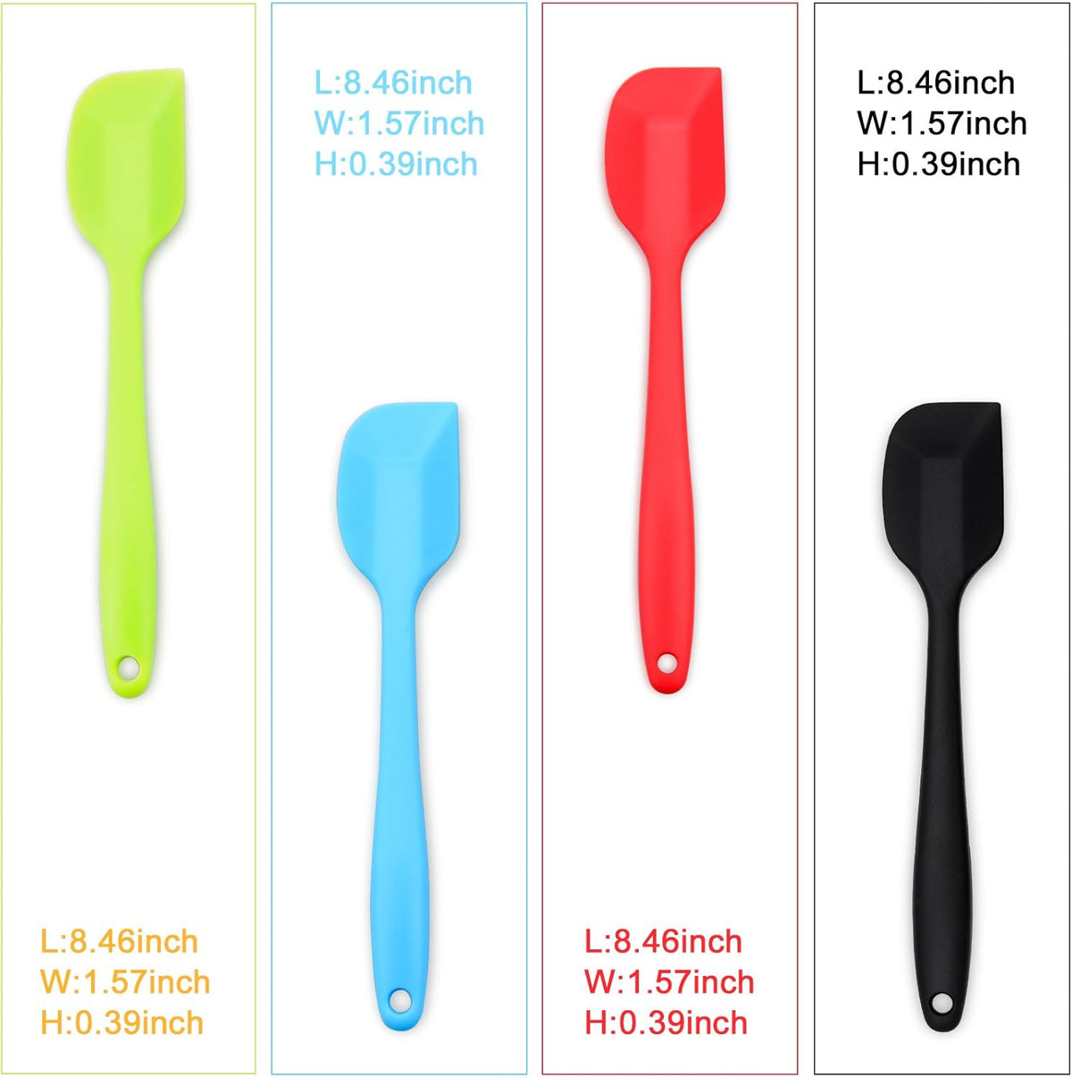 4-Piece Silicone Spatula, Heat-Resistant Non-stick Rubber Spatulas with Stainless Steel Core