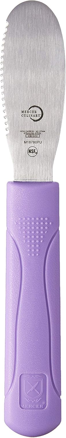 Mercer Culinary Millennia Wavy Edge Spreader, 3.5 Inch Blade, Purple Handle