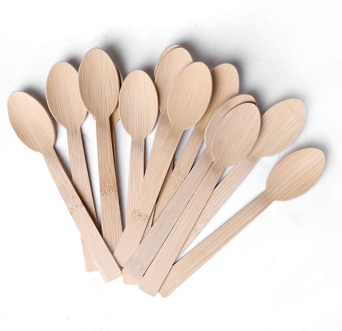 Bamboo Utensils- 2000 PK Bamboo Spoons for Eating Disposable 100% Compostable Eco Friendly Biodegradable Renewable Natural Travel Cutlery 6.7" Spoon Bulk for Party/Wedding/Camping/Travelling