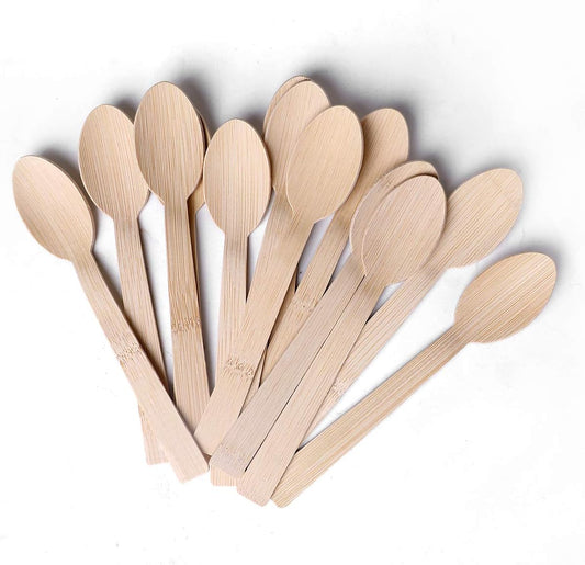 Bamboo Utensils- 2000 PK Bamboo Spoons for Eating Disposable 100% Compostable Eco Friendly Biodegradable Renewable Natural Travel Cutlery 6.7" Spoon Bulk for Party/Wedding/Camping/Travelling