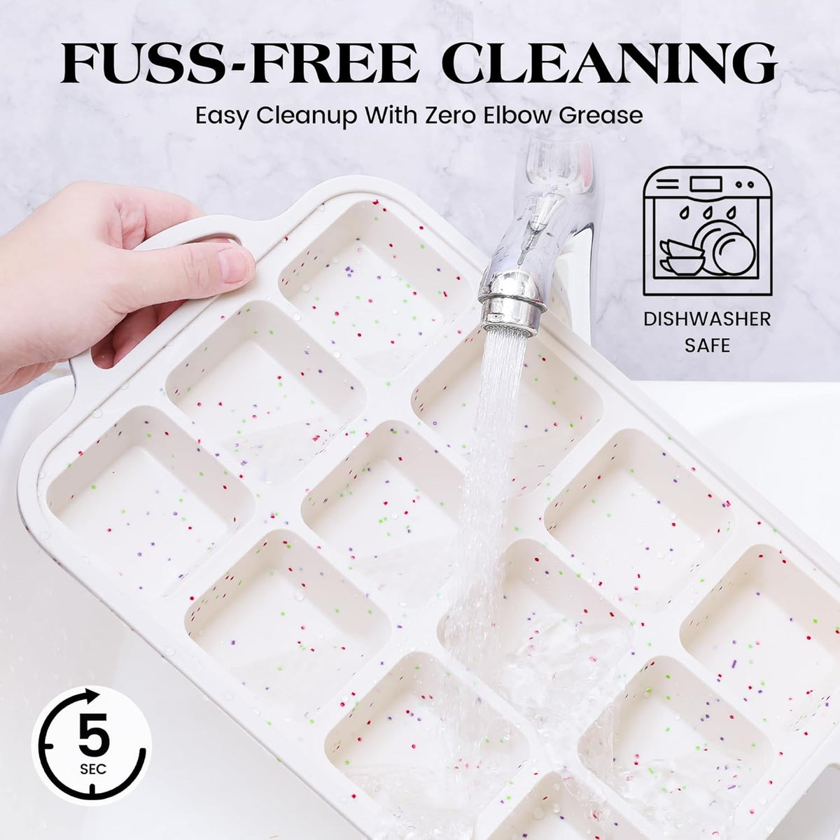 2 Pcs Brownie Pan With Dividers Silicone Nonstick Mini Individual 12 Cup Square Muffin Cupcake Pans with Metal Frame(Cream)