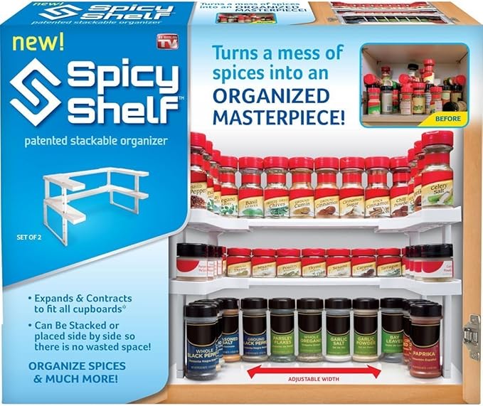 Spicy Shelf Patented Spice Rack and Stackable Organizer