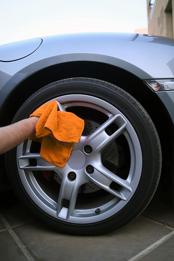 Avalon Towels Cotton Shop Rags – (Pack of 150) Size 12x14 Inches Cleaning Rags – Absorbent Shop Towels and Multipurpose Cleaning Towels for Automobiles, Industries, Garage and Homes (Orange)