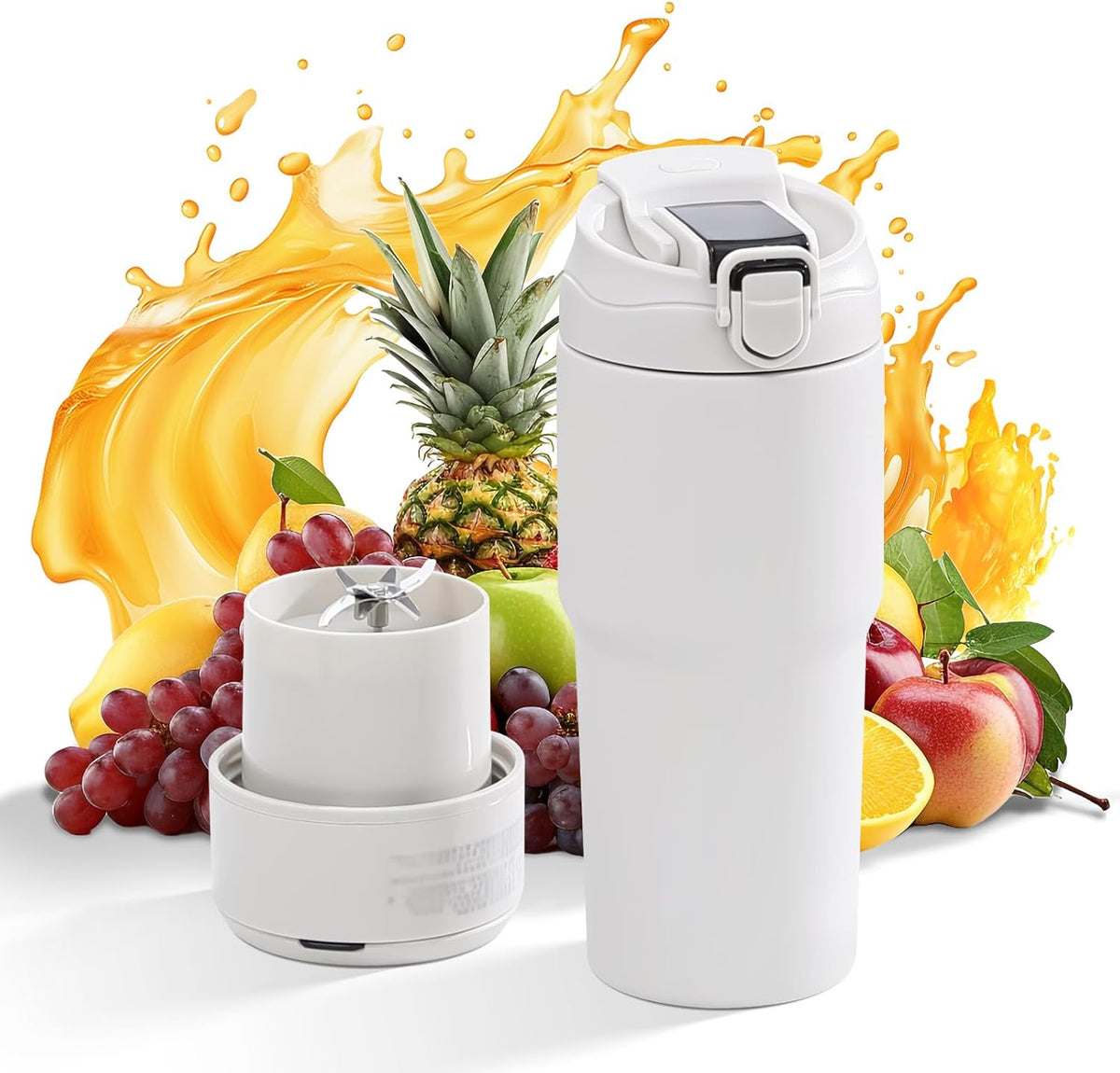 Kawu Portable Blender, 316 Stainless Steel Inner Personal Blender with 10Ps 304 Blades, 23Oz Blenders for Smoothies, USB Rechargeable, BPA Free, Food-Grade, Leakproof Juice Mixer for Gym, Home