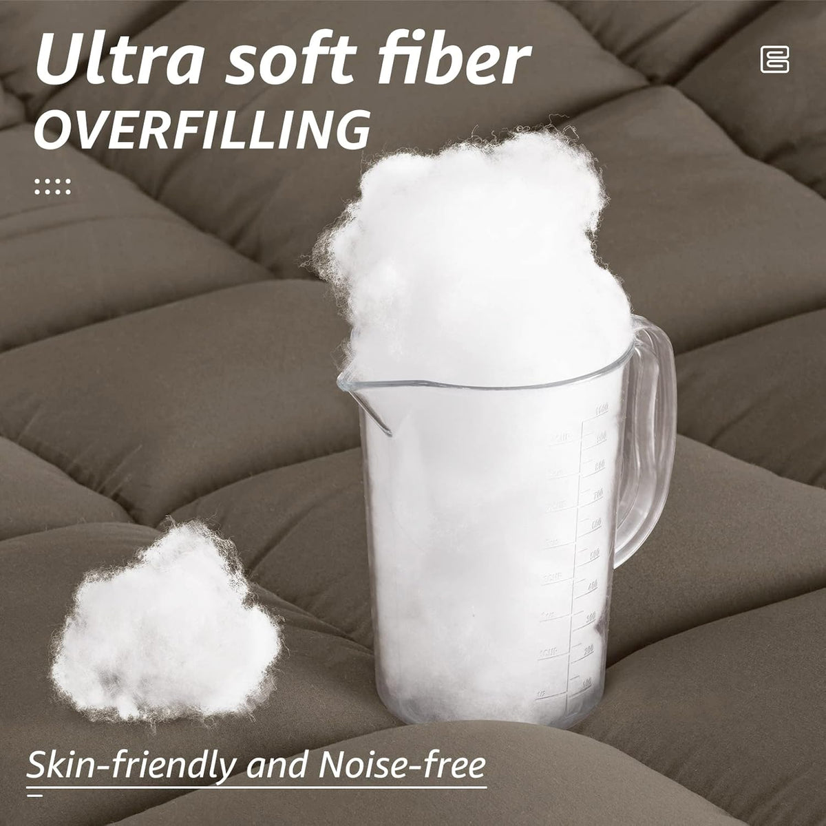 HYLEORY All Season King Size Bed Comforter - Cooling Down Alternative Quilted Duvet Insert with Corner Tabs - Winter Warm - Machine Washable - Taupe