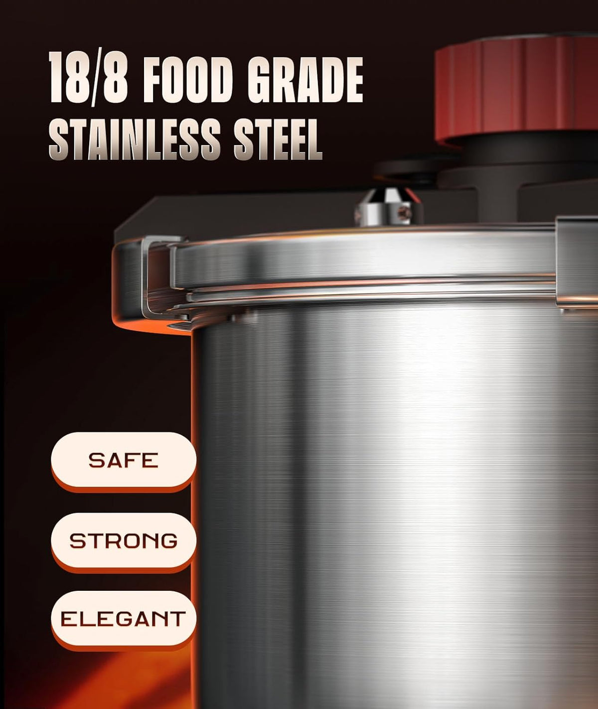 Pressure Cooker 13 QT, [Save 70% Cooking Time] Stainless Steel Pressure Canner with Triple-Layer Steel Body [One Hand Operation] Rotating Lock/Unlocking Lid System Steam Rack Included Olla De Presion