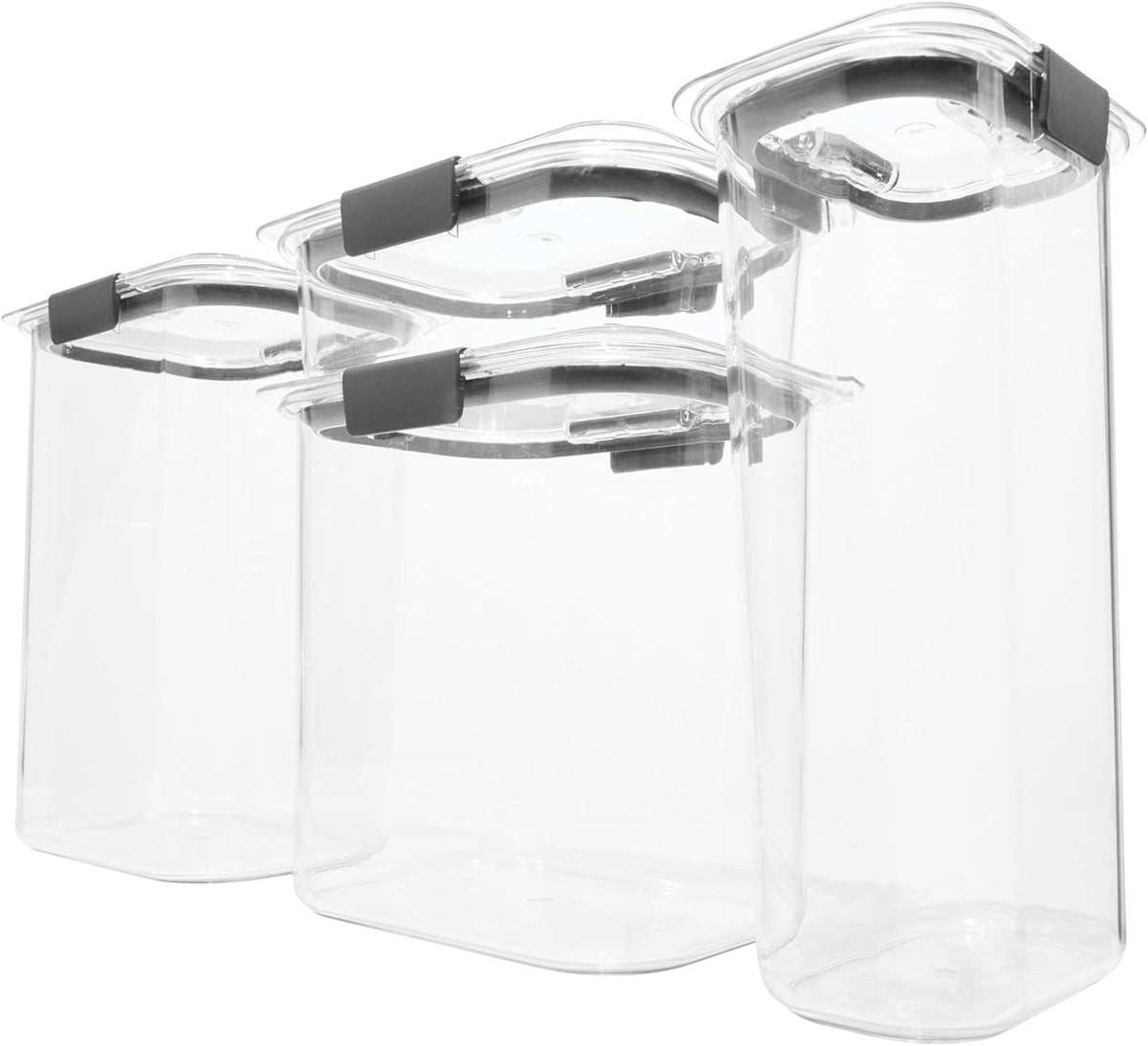 Rubbermaid Brilliance Pantry Food Storage Container Set, BPA-Free, Airtight & Leak-Proof, Clear, 8-Piece, Dishwasher Safe