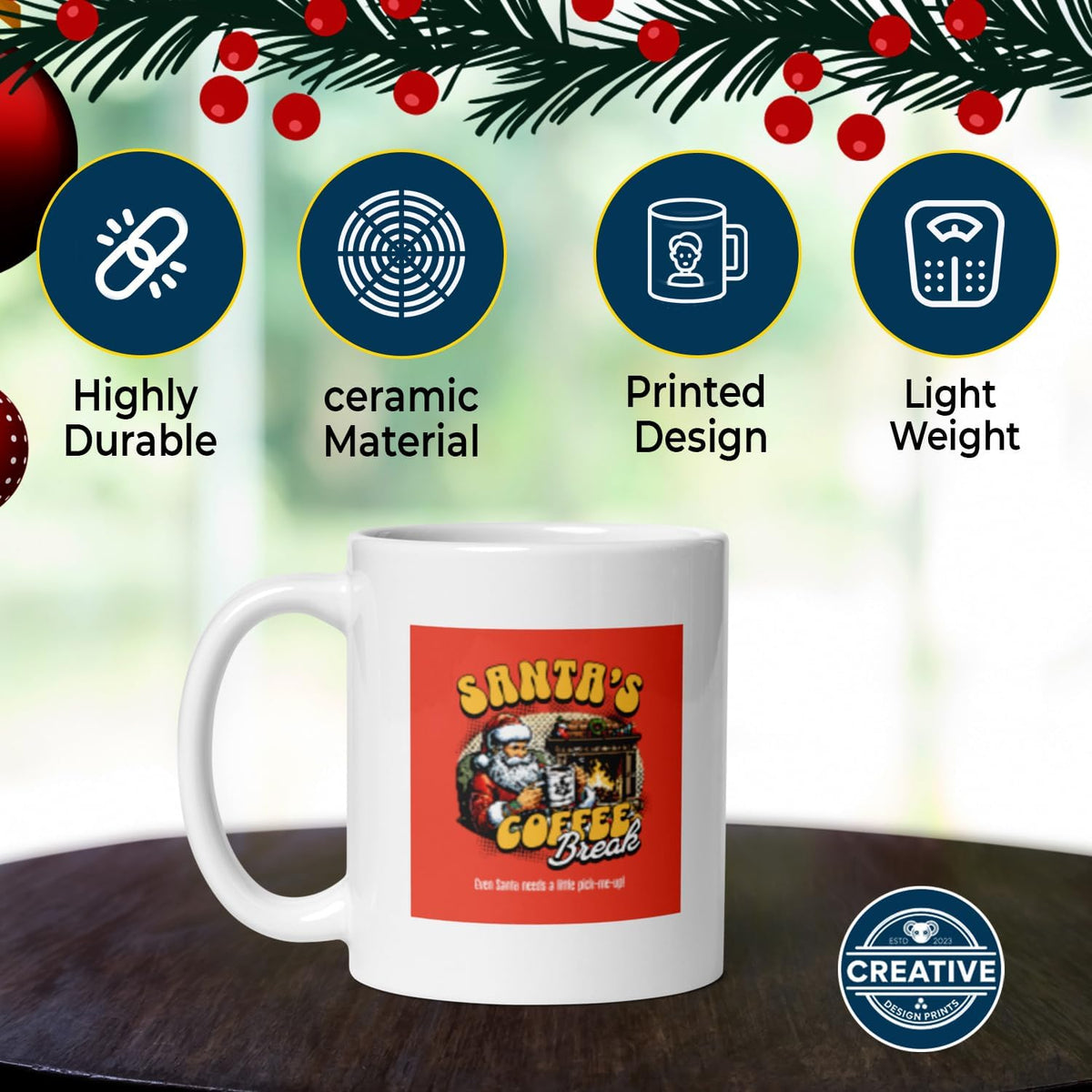11 OZ Novelty Coffee Mugs - Christmas Gift (Christmas-themed coffee break)