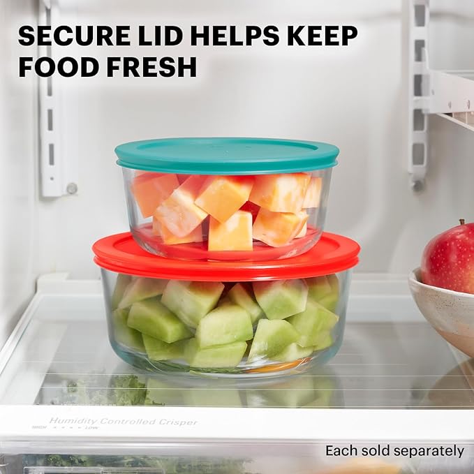 Pyrex Simply Store (8-Pack) Small Glass Food Storage Containers Set, (1 & 2 Cup) Meal Prep Containers With BPA-Free Lids, Dishwasher & Microwave Safe