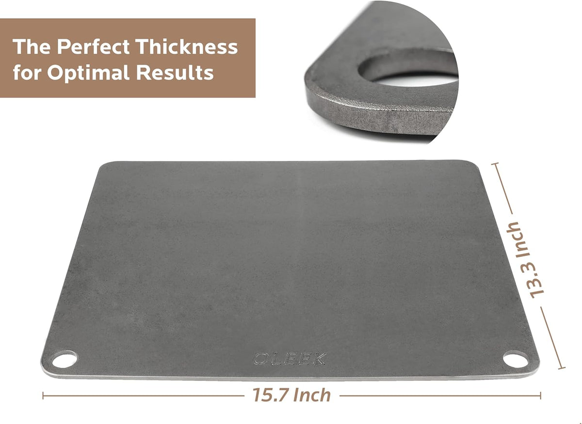 OLEEK Pizza steel Sheets for oven - Metal baking steels sheets for oven - Pizza steel 16x13.4 inches - Steel pizza stone for oven - Baking steels pro pizza - Baking stone for oven