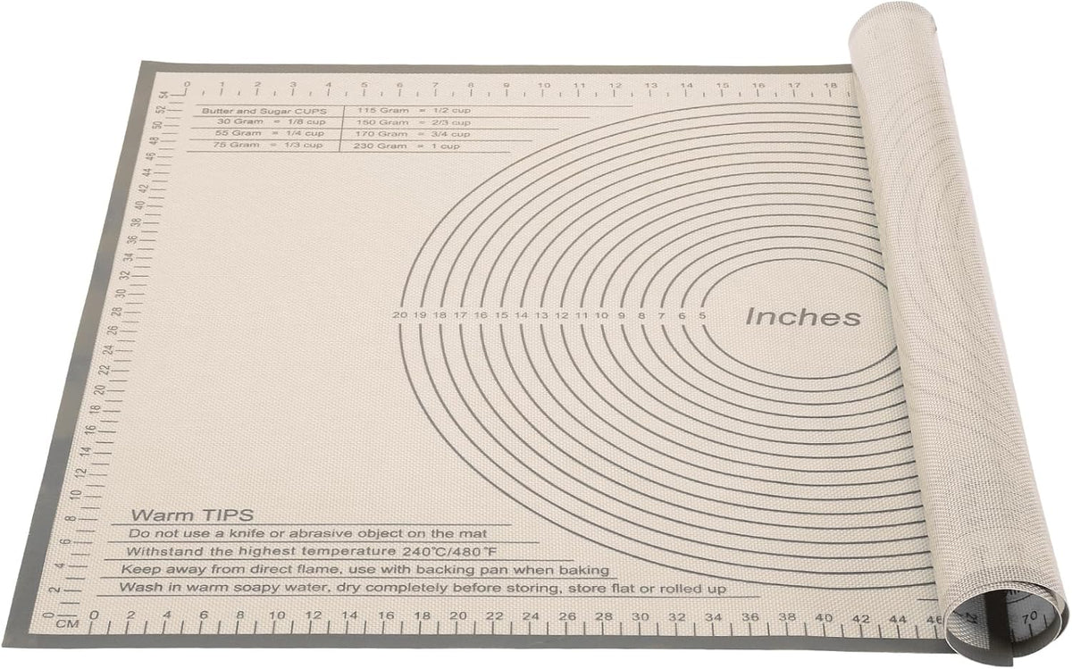 Silicone Pastry Mat 36x24 Inch - Nonstick Baking Mat Perfect for Dough, Pastry, Pie Crust, Fondant, Bread, Cookies, Pasta, Pizza