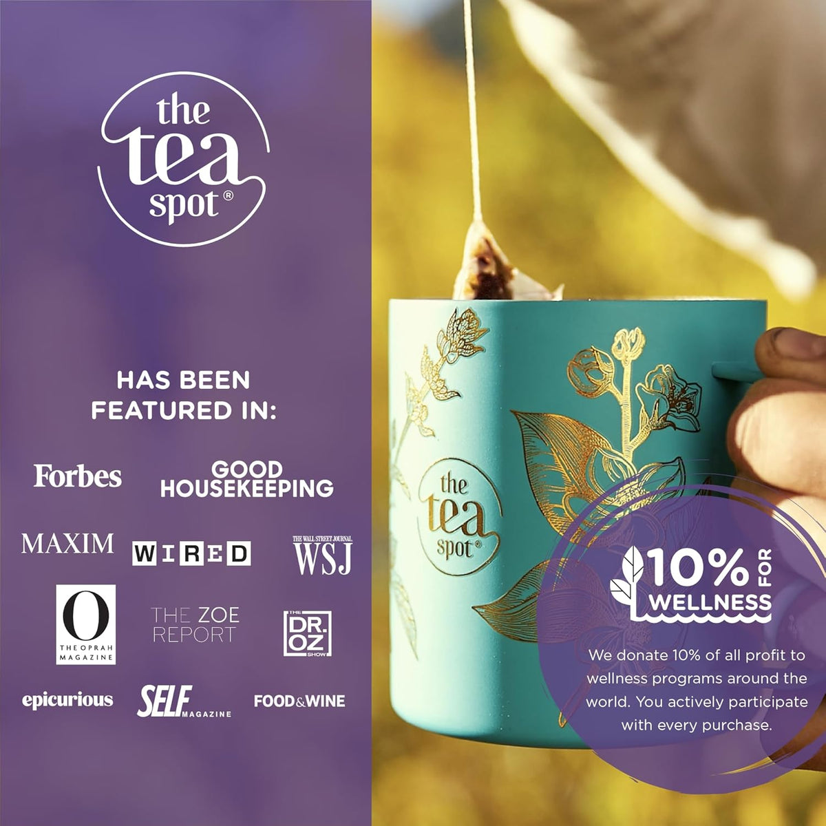 The Tea Spot Bolder Breakfast Tea with Dark Chocolate Flavoring | Blend of Black Tea, Pu’erh Tea, Calendula Flowers, Sunflower Petals, and Chocolate Flavoring | 15 Tea Bags