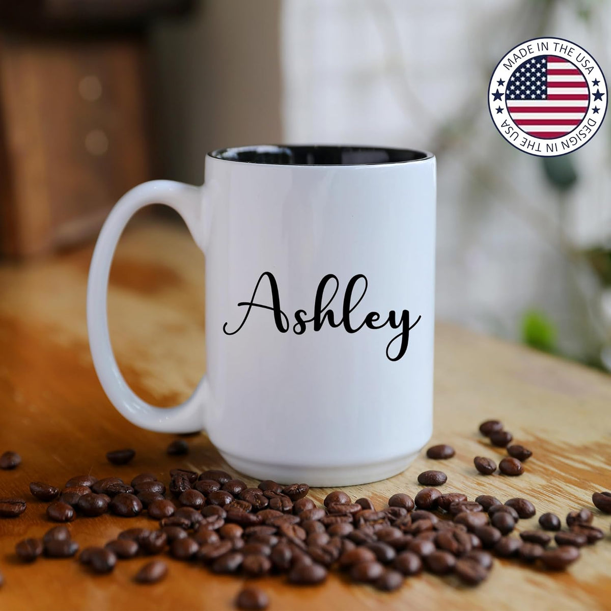 Personalized Coffee Mug - 15oz Engraved Mug with Custom Text & Name, Initials Monogram Tea Cup Gifts for Men & Women, Birthdays, Mother's Day, Anniversary, Customized Coffee Cup, Tazas Personalizadas