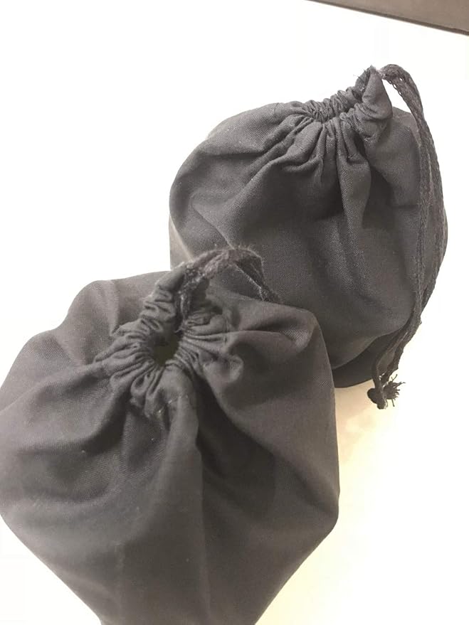 Reusable Produce Eco friendly Cotton Single Drawstring Muslin Bags premium quality BLACK COLOR- 100 count pack (6 x 8)