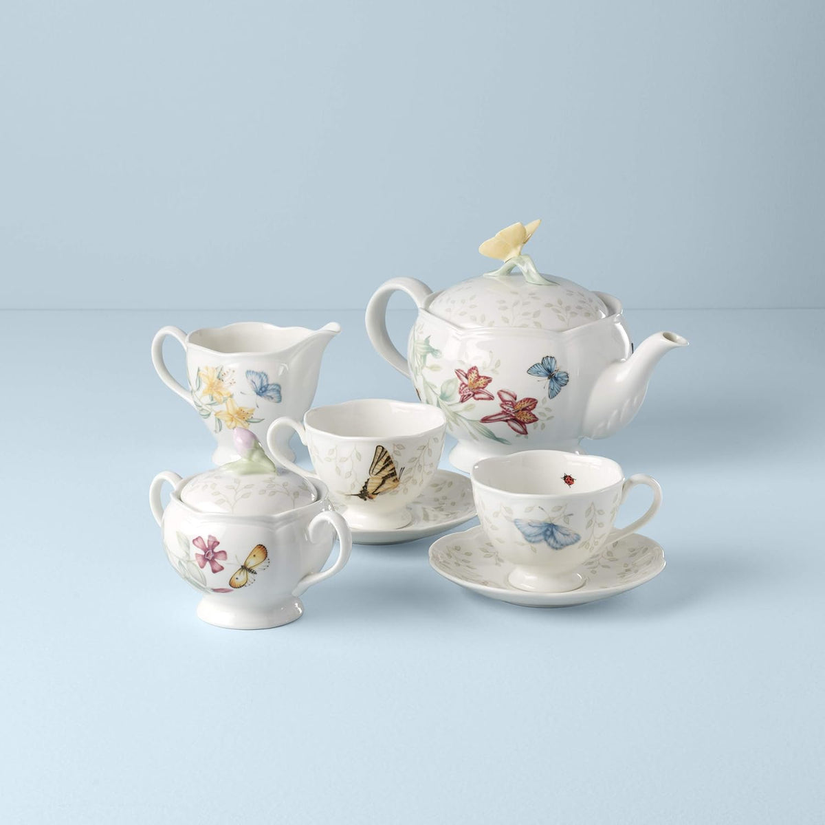 Lenox Butterfly Meadow 8-Piece Tea Set, Service for 2, White