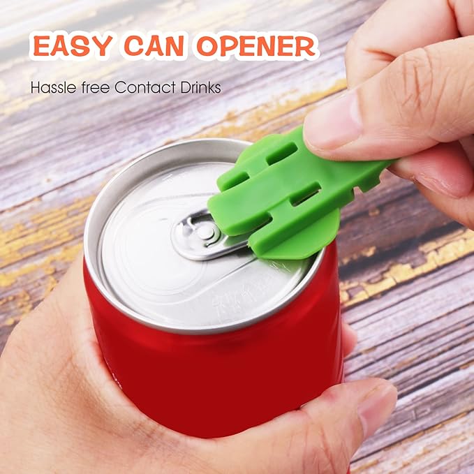 24 Pieces Drink Shield and Soda Protector, Easy Soda Beer Can Opener Beverage Barricade Protects, Plastic Tab Can Cover Can Openers for Pop, Coke, Beer, Soda, Aluminum Beverage