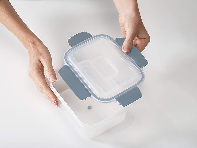Joseph Joseph Nest Lock Plastic BPA Free Food Storage Container Set with Lockable Airtight Leakproof Lids, 10-Piece, Sky