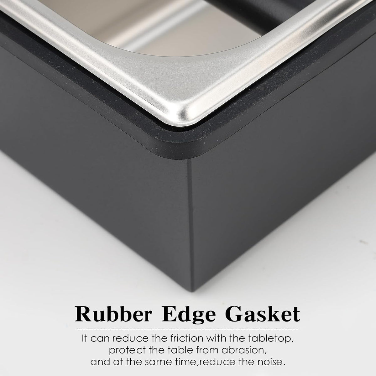 Espresso Knock Box, Stainless Steel Coffee Bag Container, With Steel Bracket And Noise Reducing Rubber Ring (L)