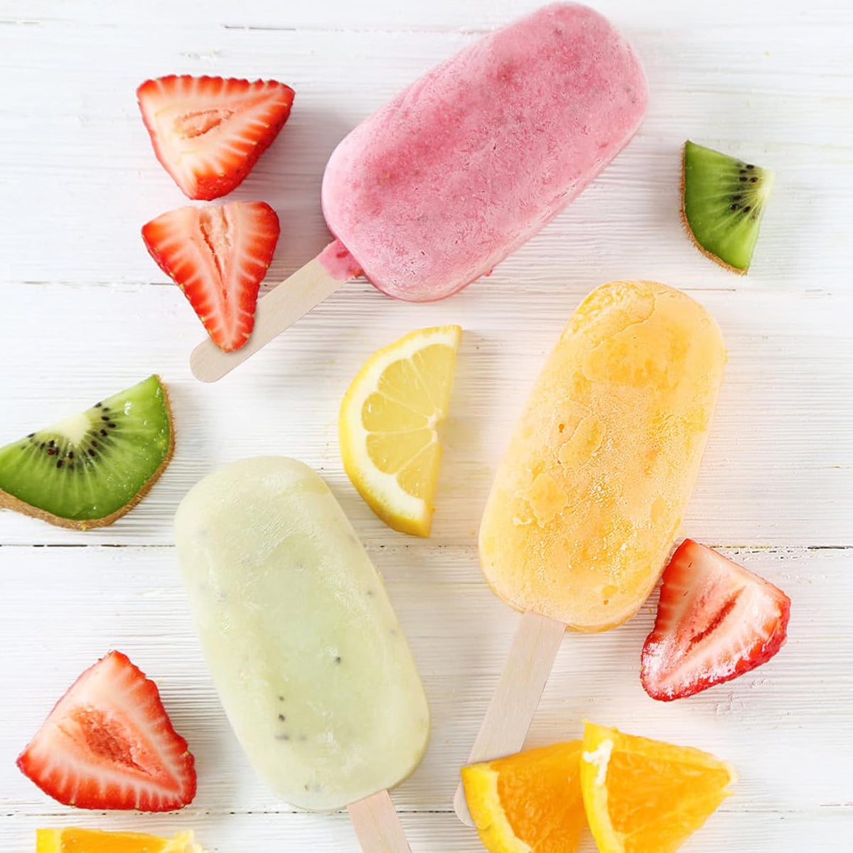 Ozera Popsicles Molds, 2 Pack Silicone Cake Pop Molds Reusable Popsicle Maker Ice Pop Cakesicle Molds with 50 Wooden Sticks & 50 Popsicle Bags for Homemade DIY Popsicles