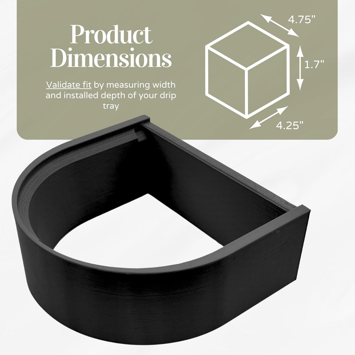 Drip Tray Mug/Cup Riser Made for the Keurig to Reduce Splashes - Riser Only (Black, K-Supreme 1.7 inches Tall)