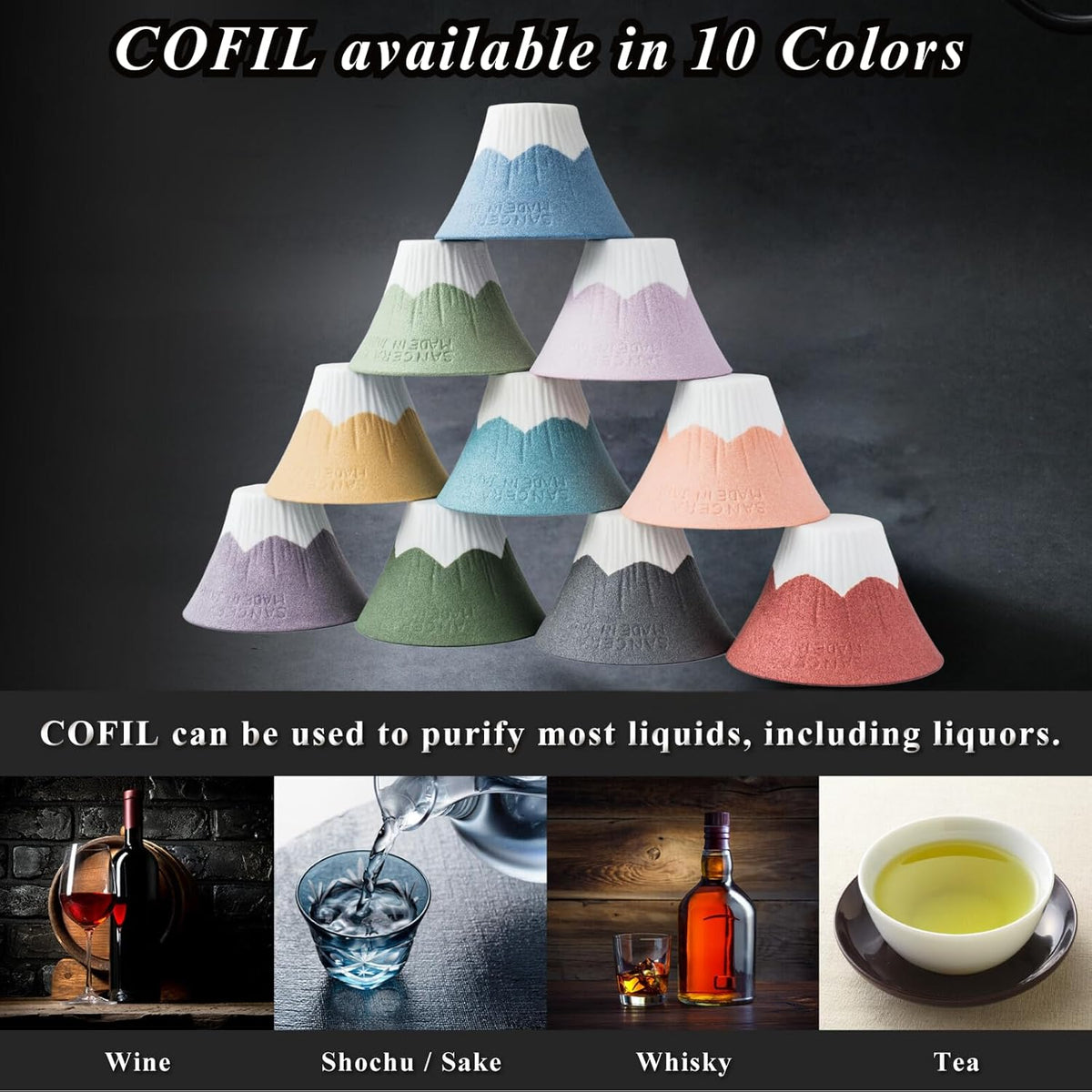 Ceramic Reusable Coffee Filter Dripper Paperless Sustinable Mt. Fuji Made in Japan (Orange)