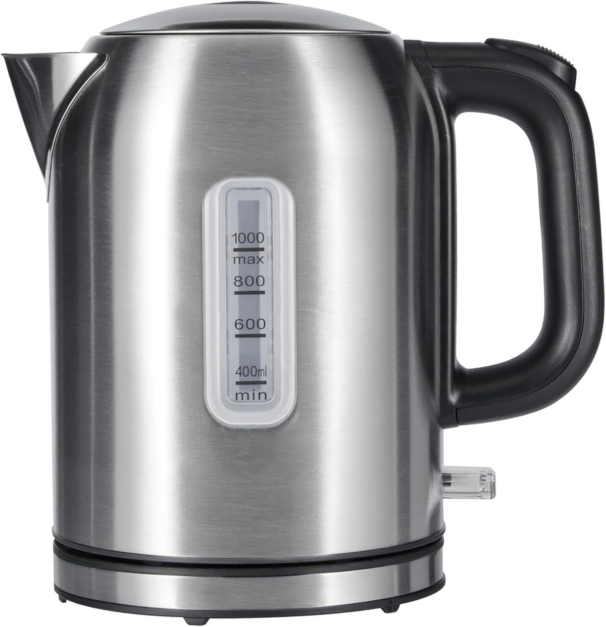 Amazon Basics 1.1Qt (1L) Electric Kettle, Tea Kettle & Water Boiler, with Auto Shut-Off, Boil Dry Protection, High-Safety Strix Thermostat, BPA-Free, 1500W, Stainless Steel, New Model, Black & Silver