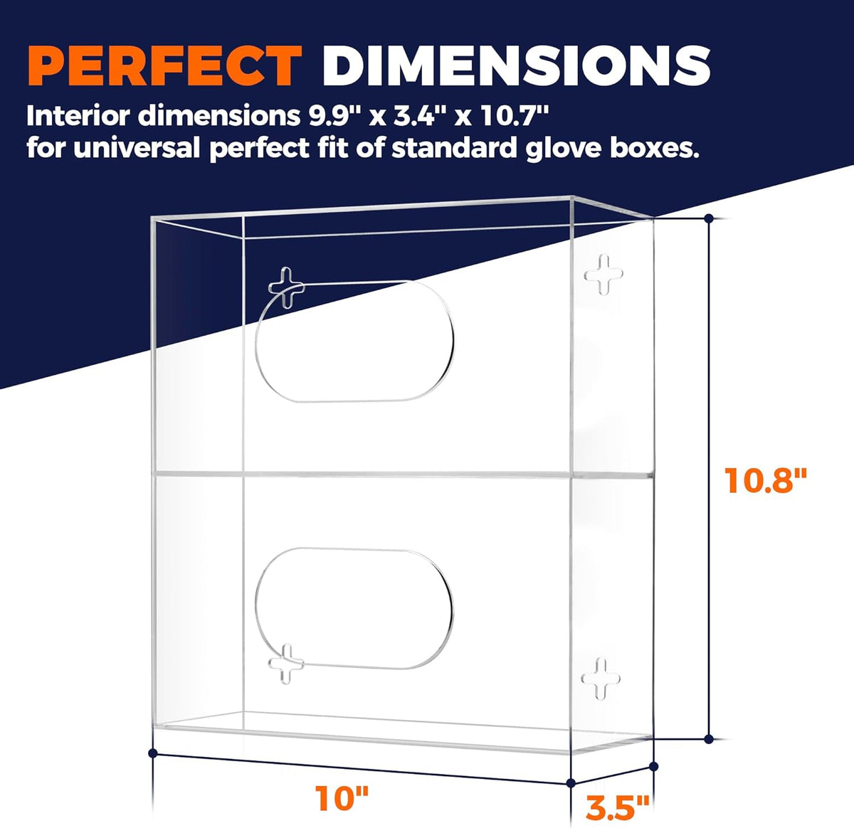 Double Glove Box Holder Wall Mount Glove Dispenser - Disposable Glove Holder Wall Mount Glove Station for Medical Gloves, Multipurpose Kitchen Gloves Holder - Includes Hanging Hardware