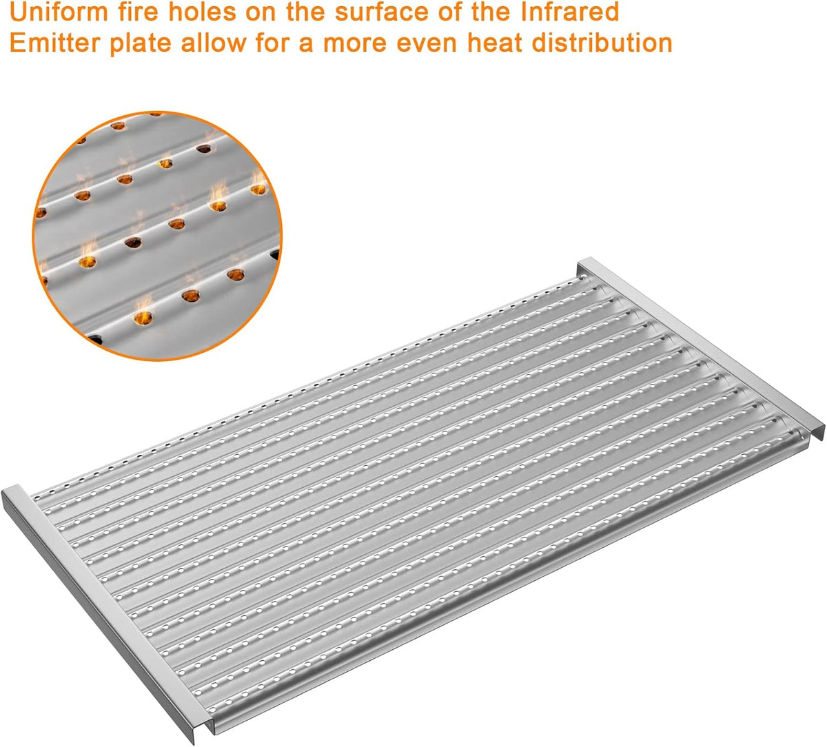 Cooking Grates and Emitter Plates Replacement Parts for Charbroil Commercial TRU-Infrared 4 Burner Grills 463242715 463242716 463276016 466242715 G533-0009-W1 G533-2200-W1 17" x 9 1/2" Grill Grid