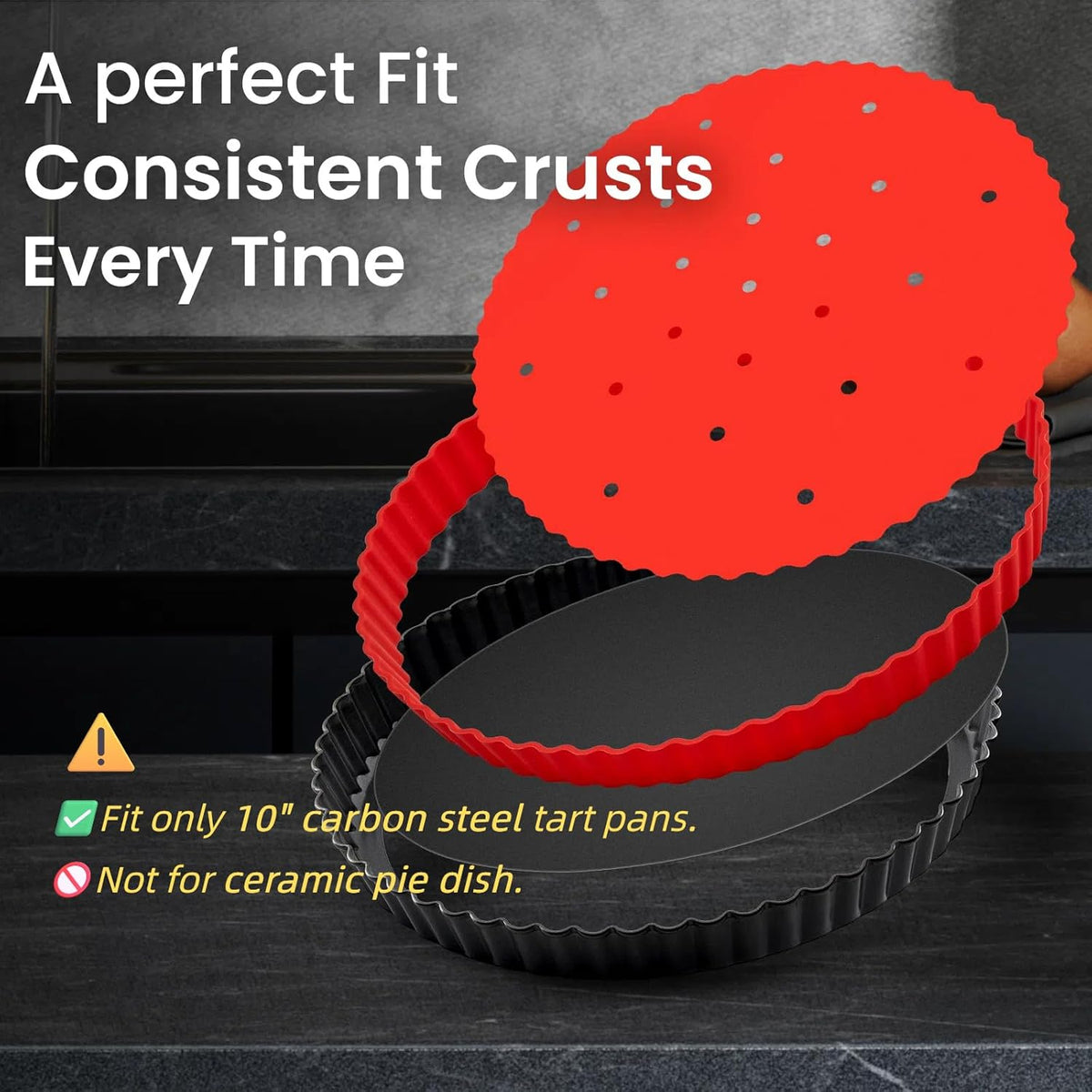 Pie Weights for Blind Baking 10" Tart Pan,Silicone Pie Weight for Baking Crust,Reusable Pies Crust Weights – for Pies/Tart/Quich– Food-Safe,Dishwasher Safe – Designed Exclusively for 10 in. Tart Pan