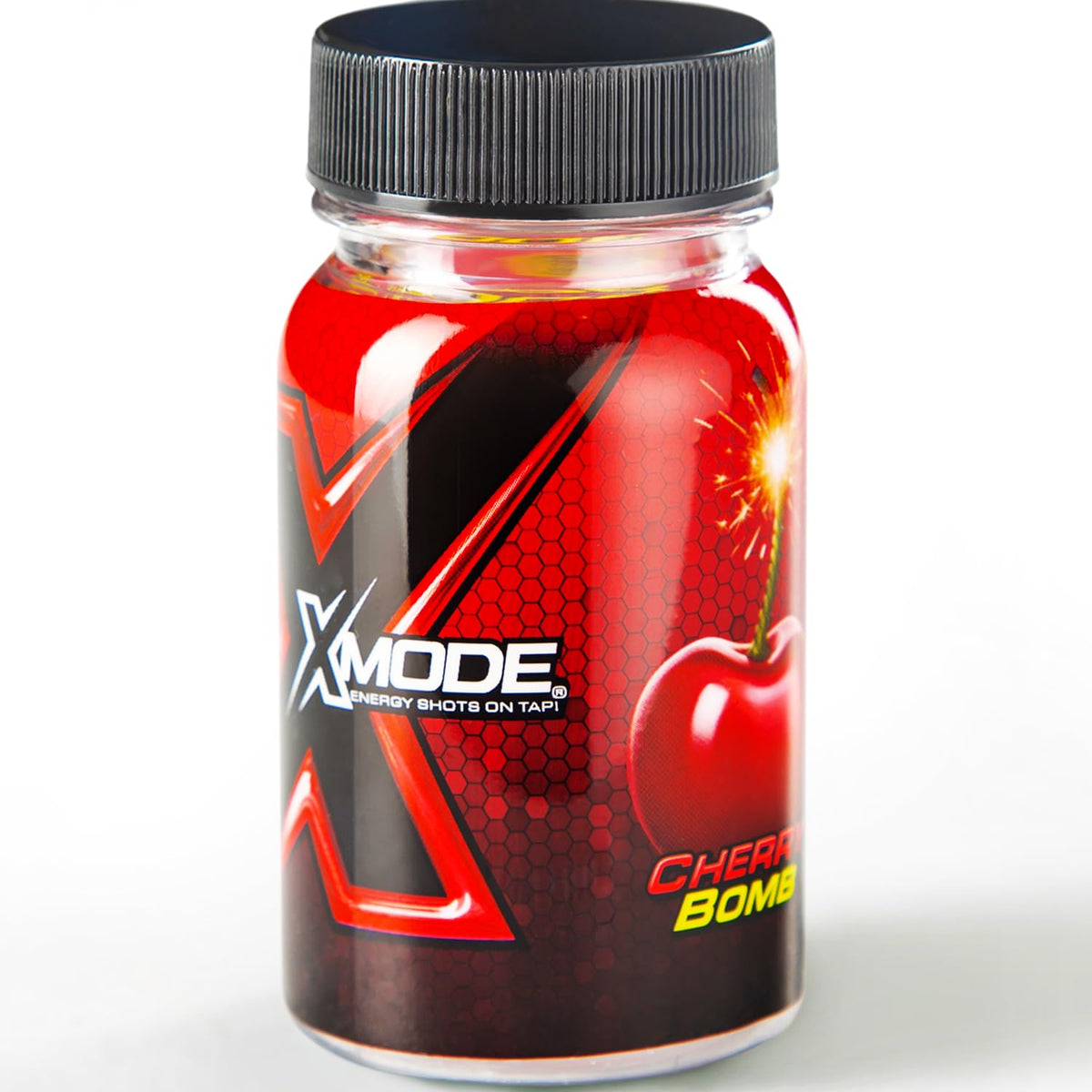 XMODE Energy Shots on Tap with Dispenser & 2 Bottles, 100 Servings - Cherry Bomb Flavor Energy Caffeine Shots - Quick Energy Boost Shots with Vitamins B6 & B12, Caffeine - Great Taste, Zero Calories