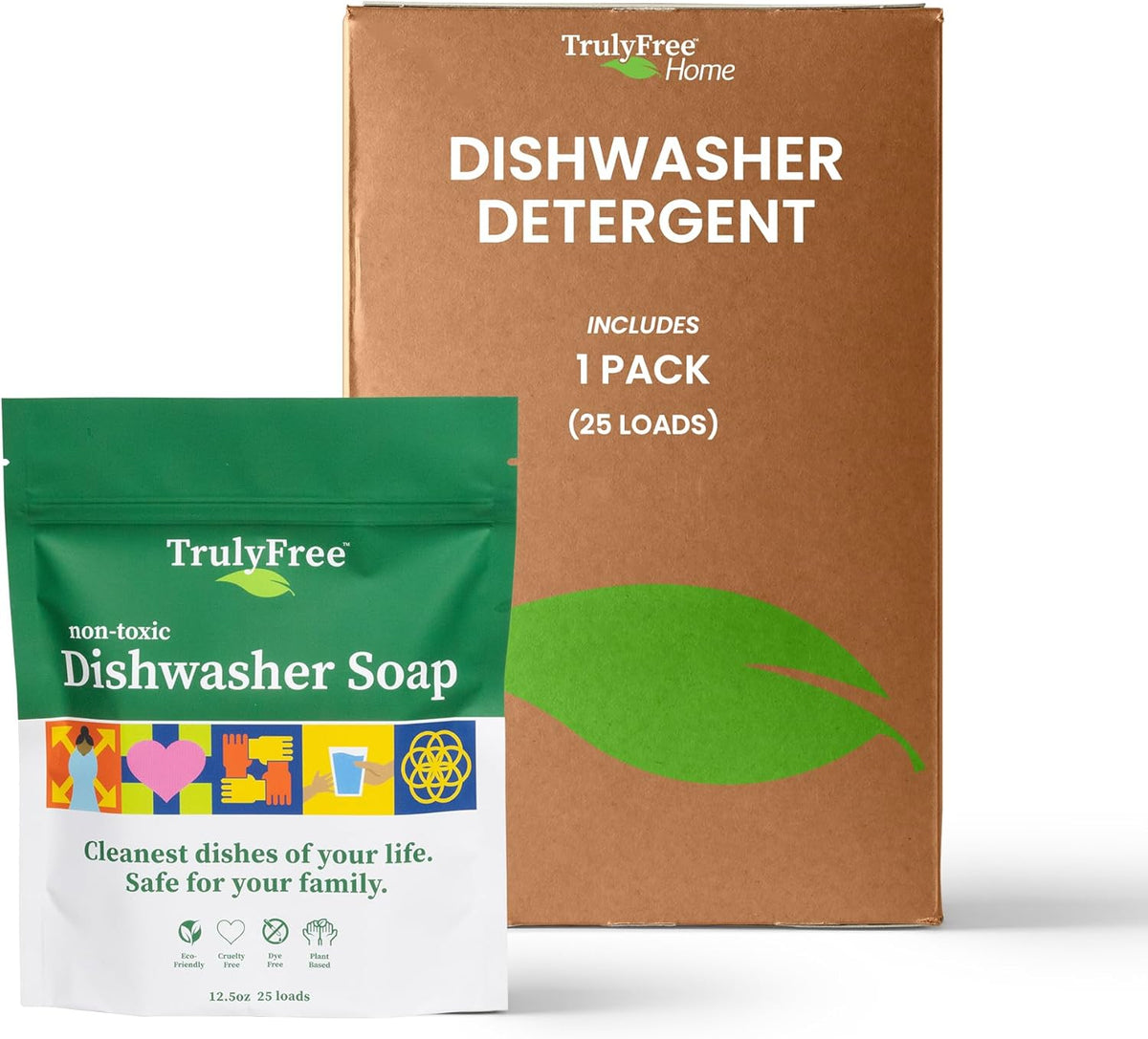 Automatic Dishwasher Detergent Powder - Concentrated Dishwashing Detergent, Dish Soap, Hard Water Stain Remover, Kitchen Cleaning Supplies, No Harmful Ingredients - 12.5 oz (Pack of 1)