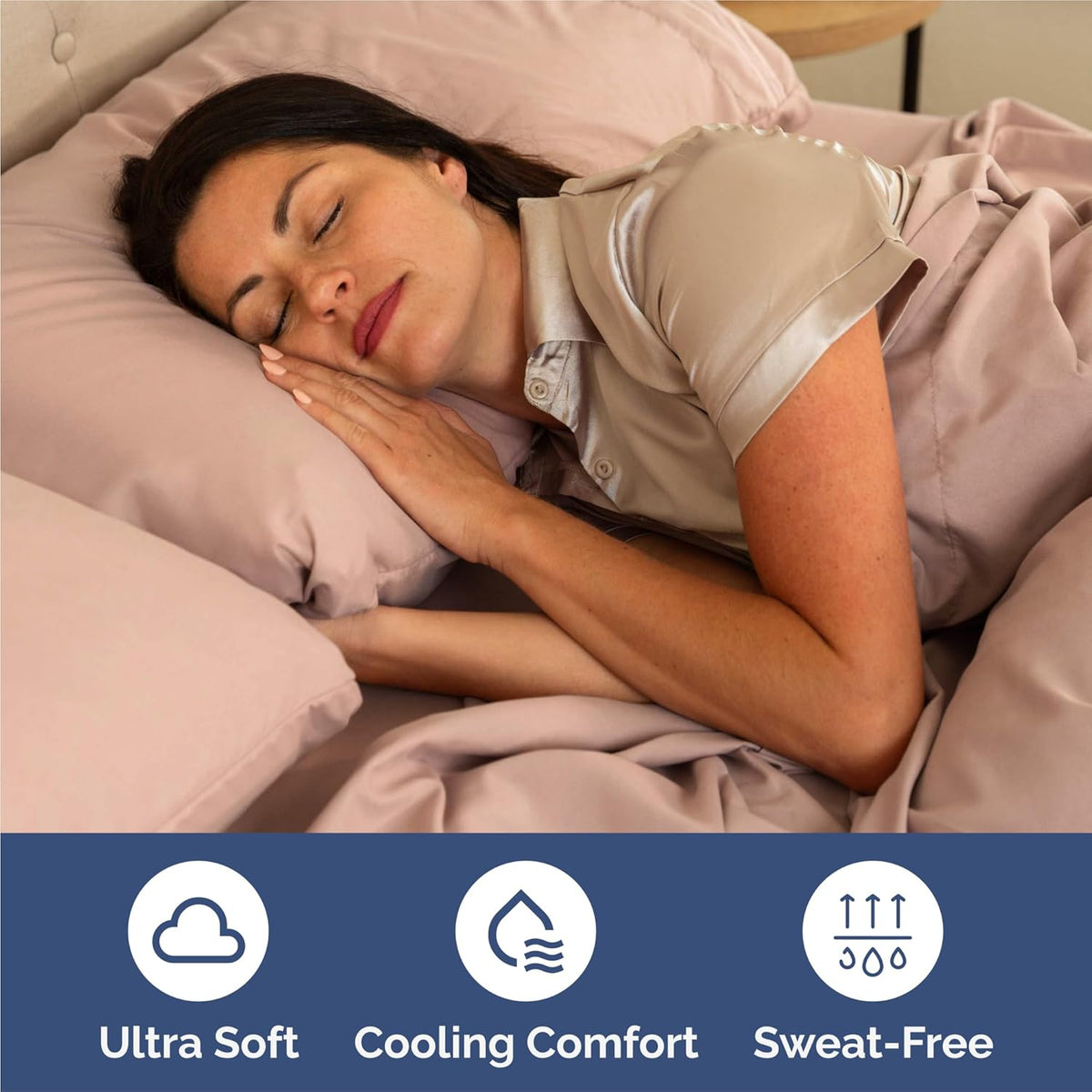 King Size 4 Piece Sheet Set - Comfy Breathable & Cooling Bed Sheets Set - Hotel Luxury Bedding for Women, Men, Kids, Teens, Boys & Girls - Deep Pockets, Ultra-Soft and Wrinkle Free - Oeko-Tex - Mauve