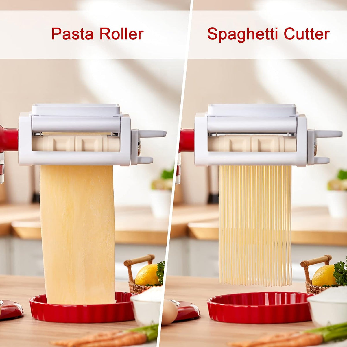 ANTREE 3-IN-1 Pasta Attachment & Ravioli Attachment for KitchenAid Stand Mixers, Pasta Maker Assecories included Pasta Sheet Roller, Spaghetti Cutter and Ravioli Maker Attachment