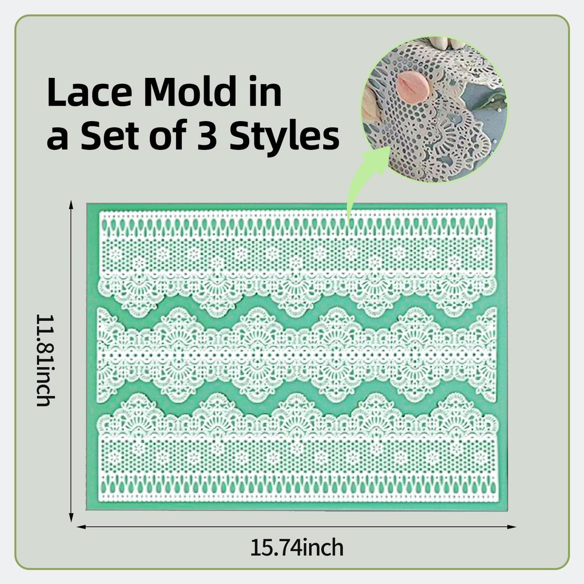 GROWTAIL Lace Molds Silicone,Cake Fondant Embossing Mat,Lace Molds for Cake Decorating Edible Lace