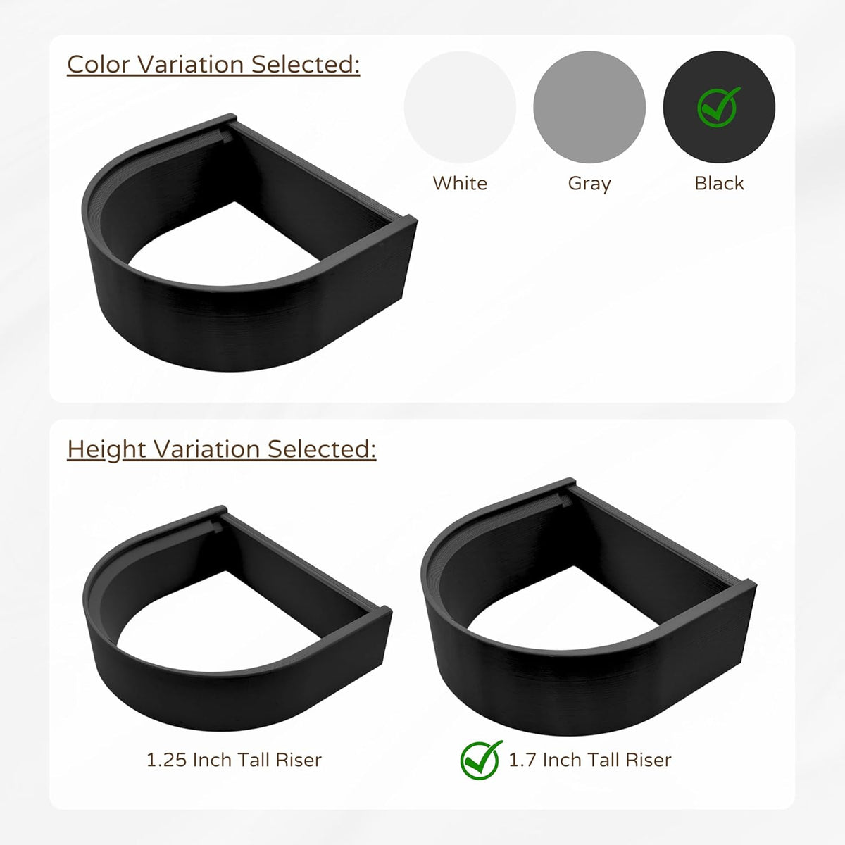 Drip Tray Mug/Cup Riser Made for the Keurig to Reduce Splashes - Riser Only (Black, K-Slim 1.7 inches Tall)