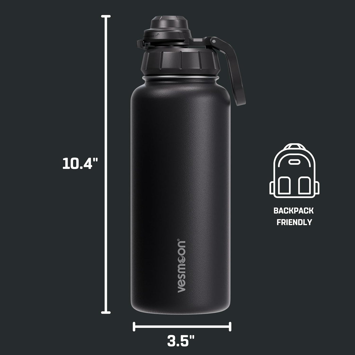 Vessence Tea Infuser Bottle - 32 Oz Insulated Loose Leaf & Fruit Infuser Bottle | Leak Proof with FlowSip Lid