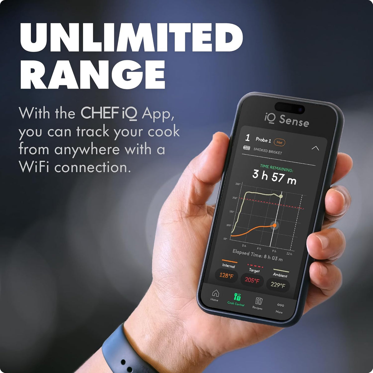 CHEF iQ Sense [2025 Model] | Smart Wireless Meat Thermometer | 2 Ultra-Thin Probes | WiFi Unlimited Range | 1000°F Heat Safe | 5 Sensors | BBQ, Grill, Oven, Smoker, Air Fryer | Gen3